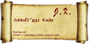 Jobbágyi Kada névjegykártya